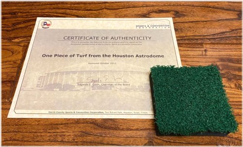 Field Legacy: Authentic 4x4 Astros AstroTurf Piece with COA