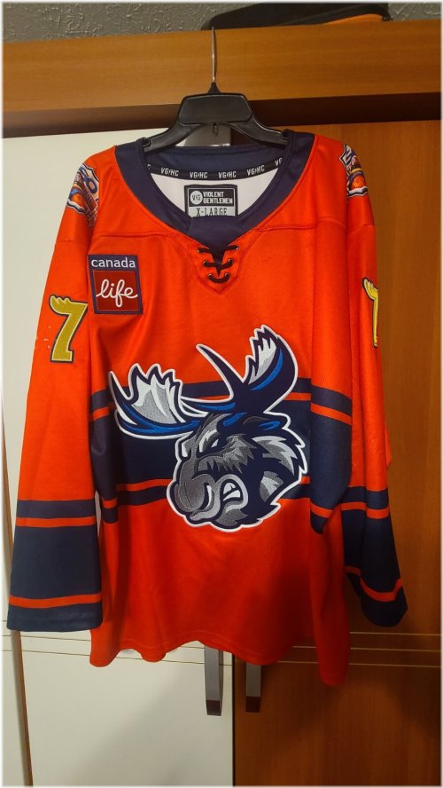 Manitoba Moose RCMP 150 Night AHL Game Worn Jersey - Simon Lundmark 2023-24