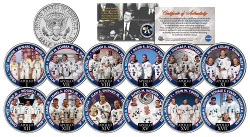 Legacy of Apollo: Colorized JFK Half Dollar 12-Coin Set