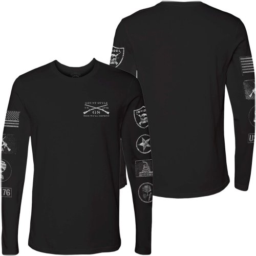 Black Patch Long Sleeve Tee for Men by Grunt Style