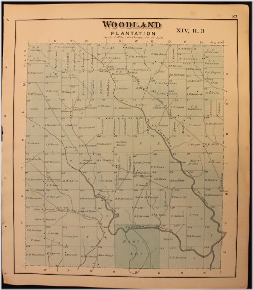 1877 Roe & Colby Aroostook County Woodland Map