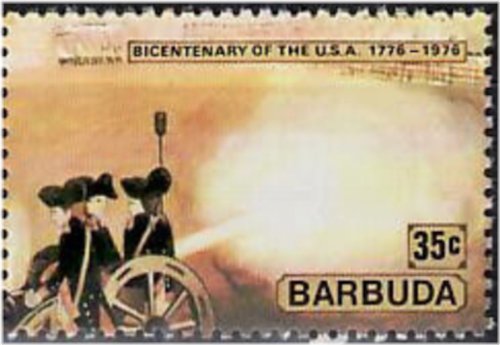 Barbuda Trumbull Cannon Fire Stamp