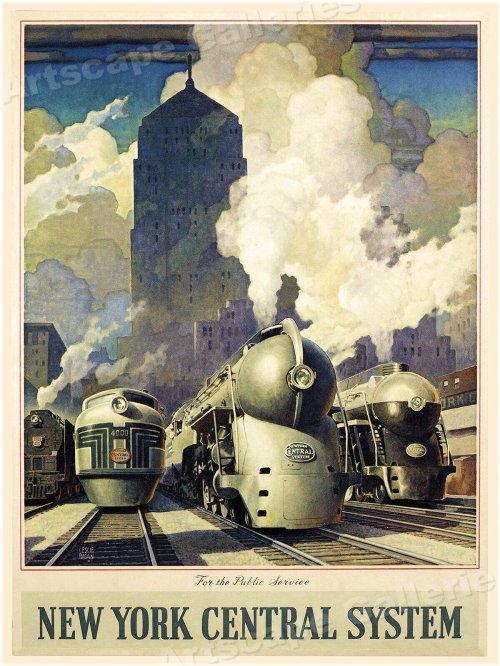 Retro New York Central System Train Travel Print