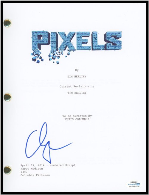 Pixels" Full Script Autograph by Adam Sandler