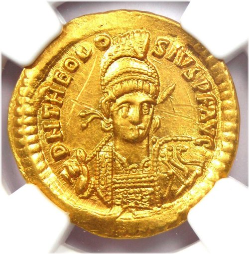 Theodosius II Gold Solidus Coin