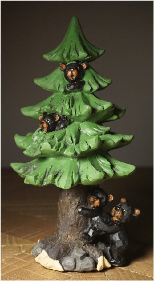 Pine Tree Black Bear Figurine