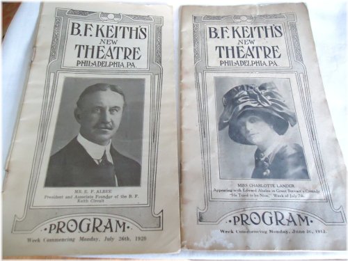 Vintage B.F. Keith's Theatre Programs featuring Charlotte Lander