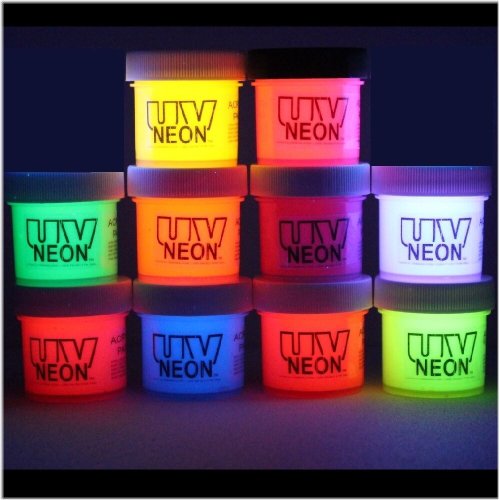 Dramatic Glow Paint Set with UV Keychain and Free Medium