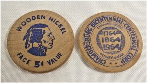 Chambersburg Bicentennial Wooden Tokens