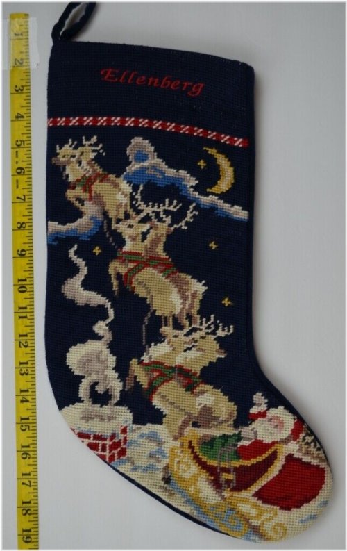 Festive Needlepoint Monogram Stocking