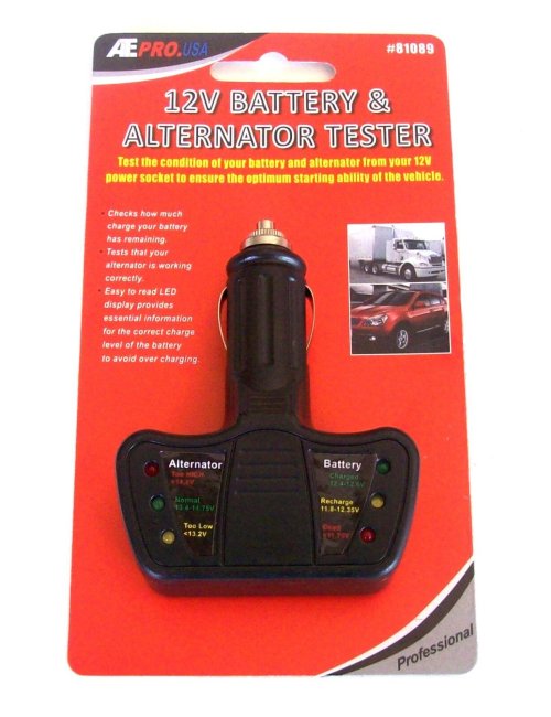 Cigarette Lighter Battery & Alternator Tester