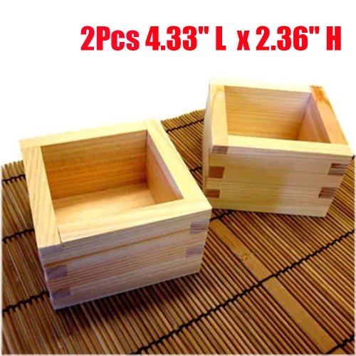 Japanese Wood Sake Cup Masu Set