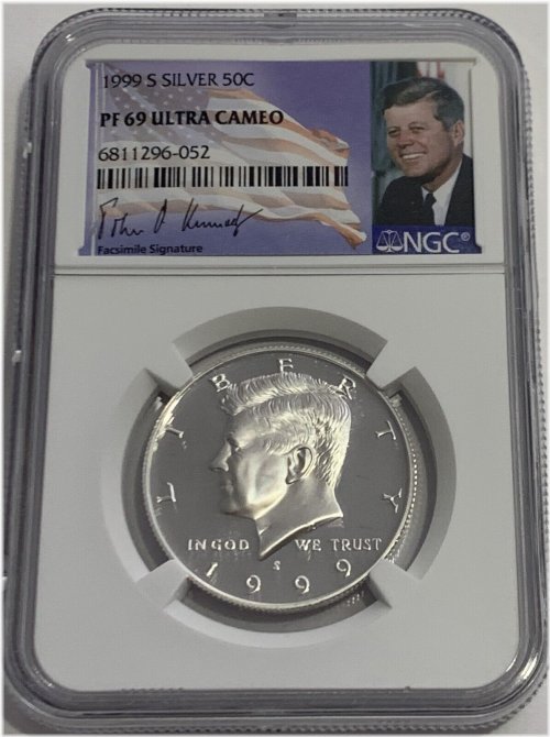 1999 S NGC PF69 Ultra Cameo Proof Silver Kennedy Half Dollar Signature Label