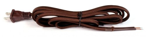 Rayon Lamp Cord with End Plug - Brown