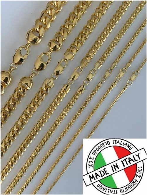 Gold Plated Miami Cuban Chain Necklace for Men