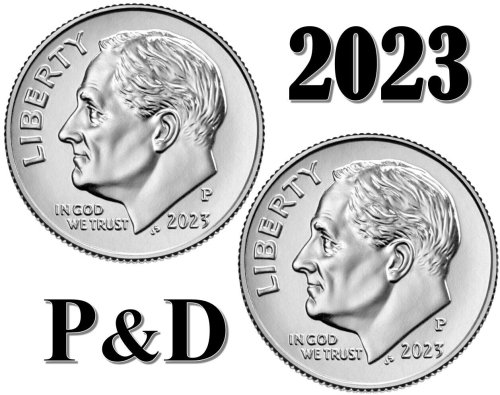 Roosevelt Dimes Collection - 2023 P & D - UNC - 2 Coins