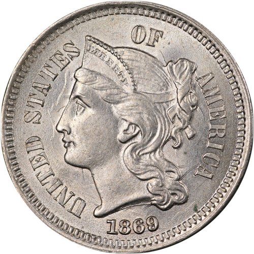 1869 Nickel - Exceptional Eye Appeal and Strong Strike
