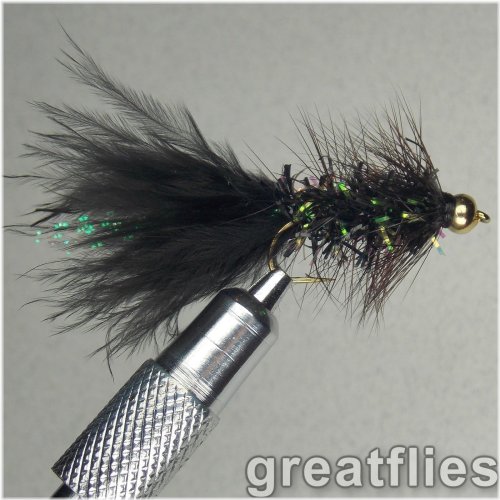 Crystal Bugger Black Bead Head