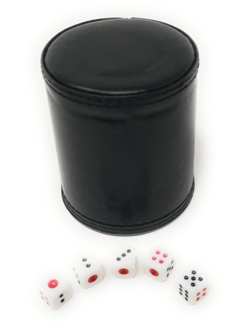 Leather Dice Cup Set with Professional-Quality Dice