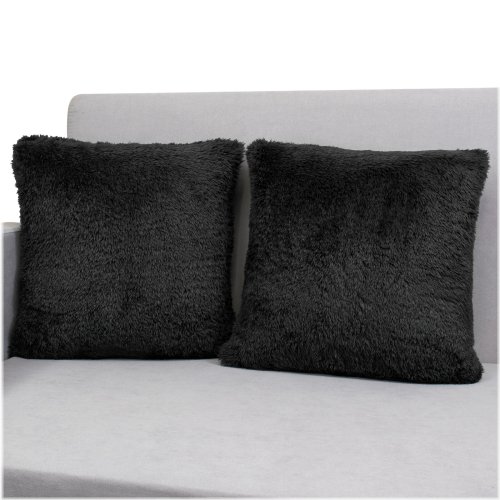 Furry Nest Pillow Set - 2 Comfy Cases for Sofa Décor in 2 Sizes with Zipper