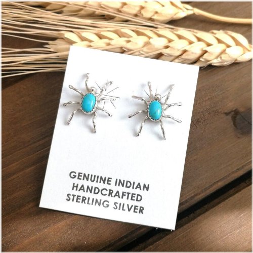 Turquoise Spider Stud Earrings