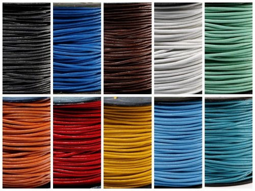 Round & Genuine Leather Craft Cord - Pick Your Color!