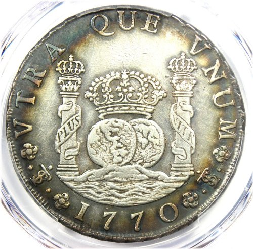 Bolivian Colonial Silver Coin - 1770 Pillar Dollar 8 Reales