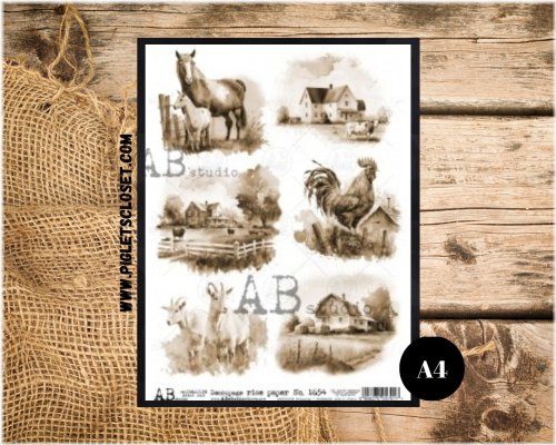 Sepia Farm Life Rice Paper