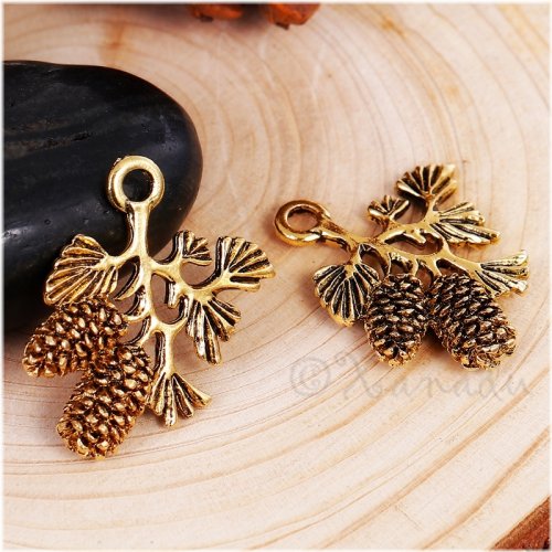 Golden Pine Cone Pendants
