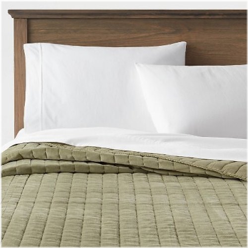 Green Velvet Channel Stitch Quilt