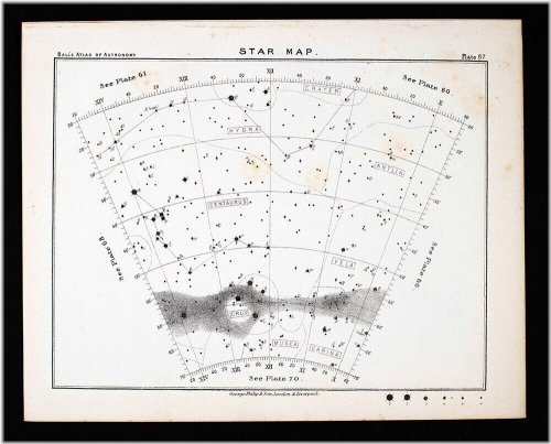 Southern Hemisphere Star Chart of 1892