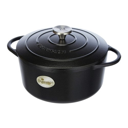 Black Enameled Cast Iron Dutch Oven