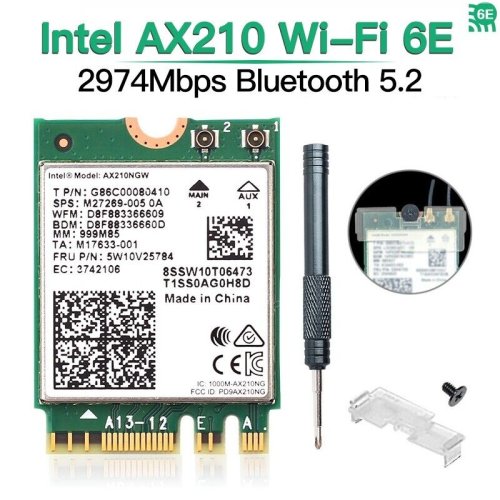 AX210NGW Wireless Card with Bluetooth 5.2