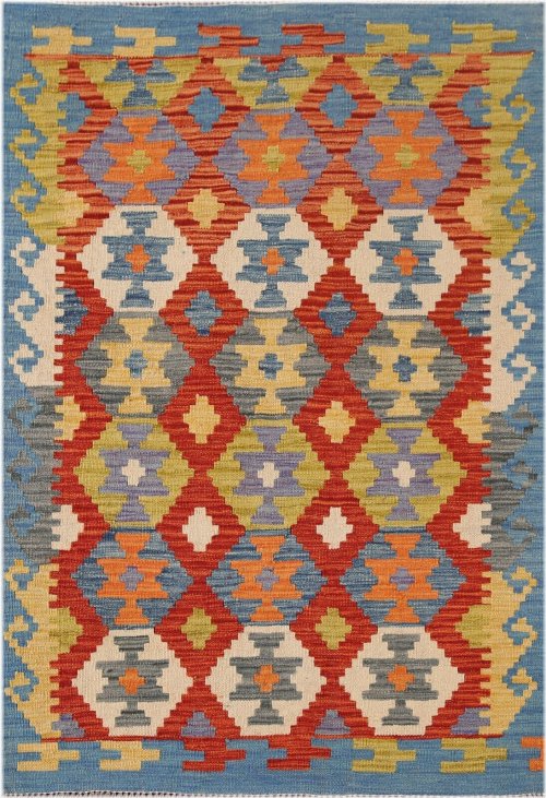 Kilim Tribal Geometric Wool Rug