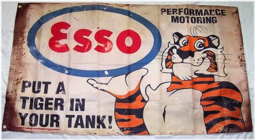 Vintage Gas Station Brands Flag Banner