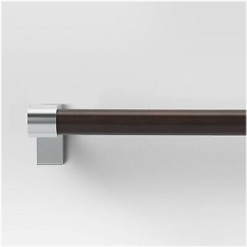 Dark Wood Nickel Curtain Rod