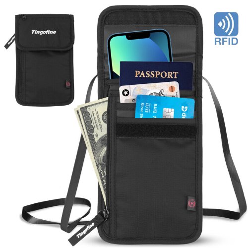 Secure Travel Companion Wallet - RFID Blocking Passport and ID Holder with Neck Strap