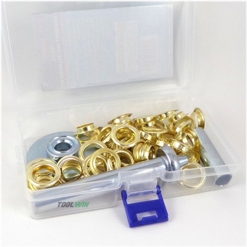 Brass Coated Grommet Set with Tool Kit