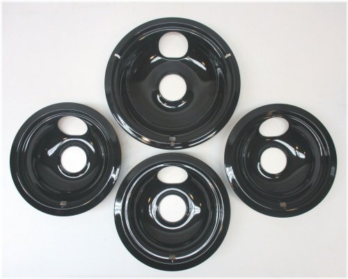 Porcelain Drip Pan and Burner Bib Set