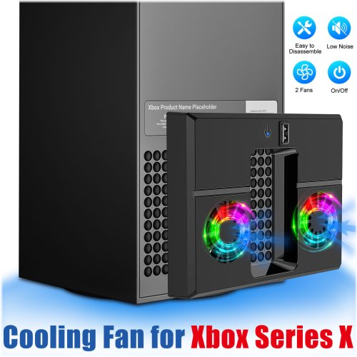 Xbox Series X Cooling Fan with Vertical USB Design and RGB Lighting