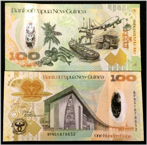 Papua New Guinea 100 Kina 2008 Polymer Commemorative Banknote