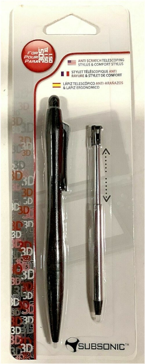 Black Telescoping Stylus Set for Nintendo DS - Anti-Scratch and Comfortable