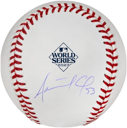 Adolis Garcia Texas Rangers Autographed World Series Logo Baseball