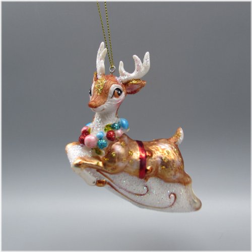 Enchanted Reindeer Glass Ornament