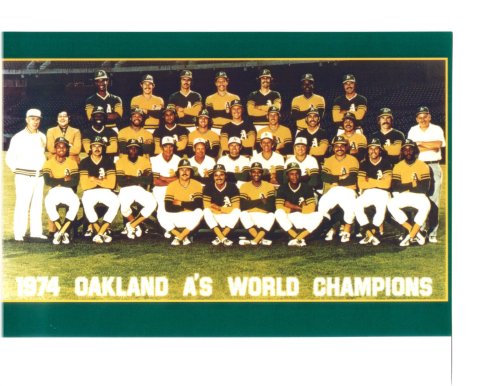 1974 Oakland Athletics World Champions Team Photo