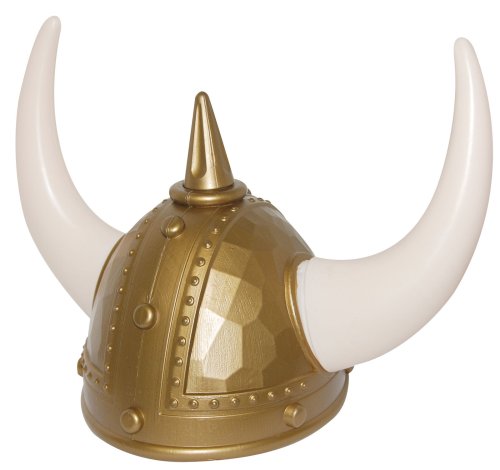 Gold Horned Viking Helmet for Authentic Costume and Theater Ensembles