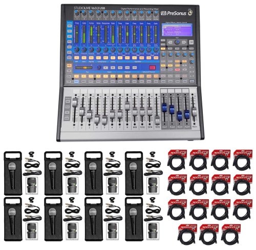 Live Sound Bundle with Presonus Mixer, Microphones, and Cables