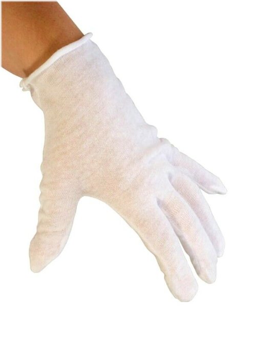 Silver Touch Gloves - White Cotton Lisle Gloves for Gentle Coin and Paper Money Handling