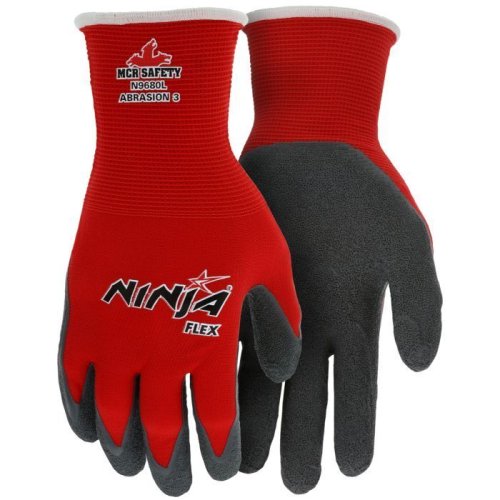 Red Flex Coated Work Gloves - 15 Gauge (12 Pack)