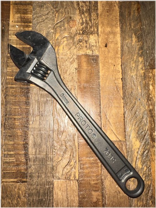 Black Clik Stop Adjustable Wrench by Stanley PROTO TOOLS 708